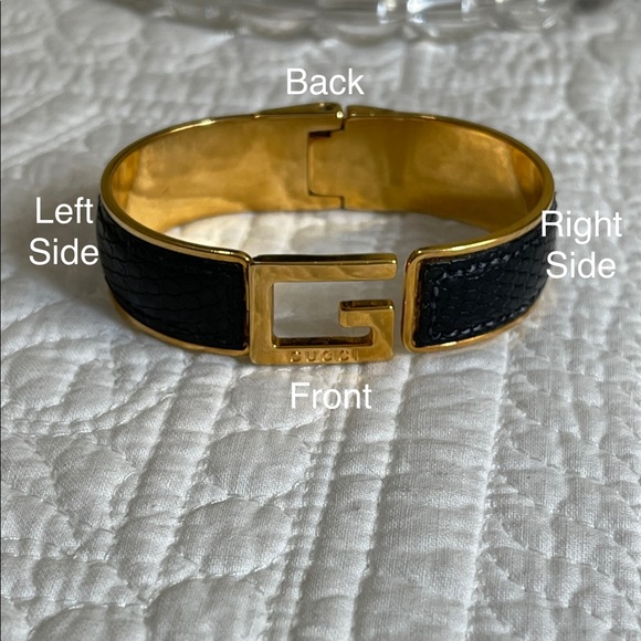 Gucci Black Python Gold Fashion Bangle/Bracelet - Picture 7 of 16
